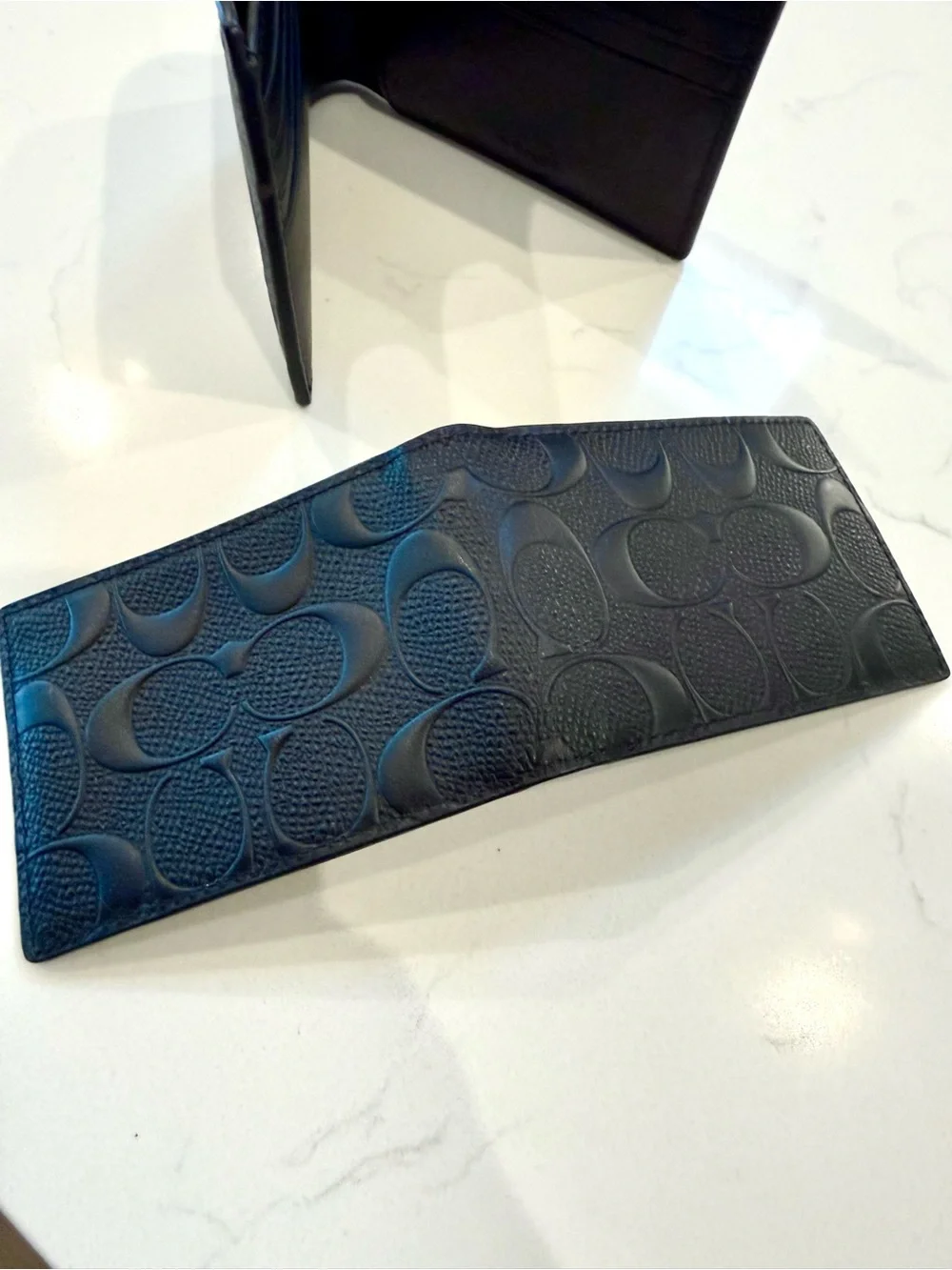 Coach Men's Black 3-in-1 Embossed Signature Leather Wallet  Original price $225